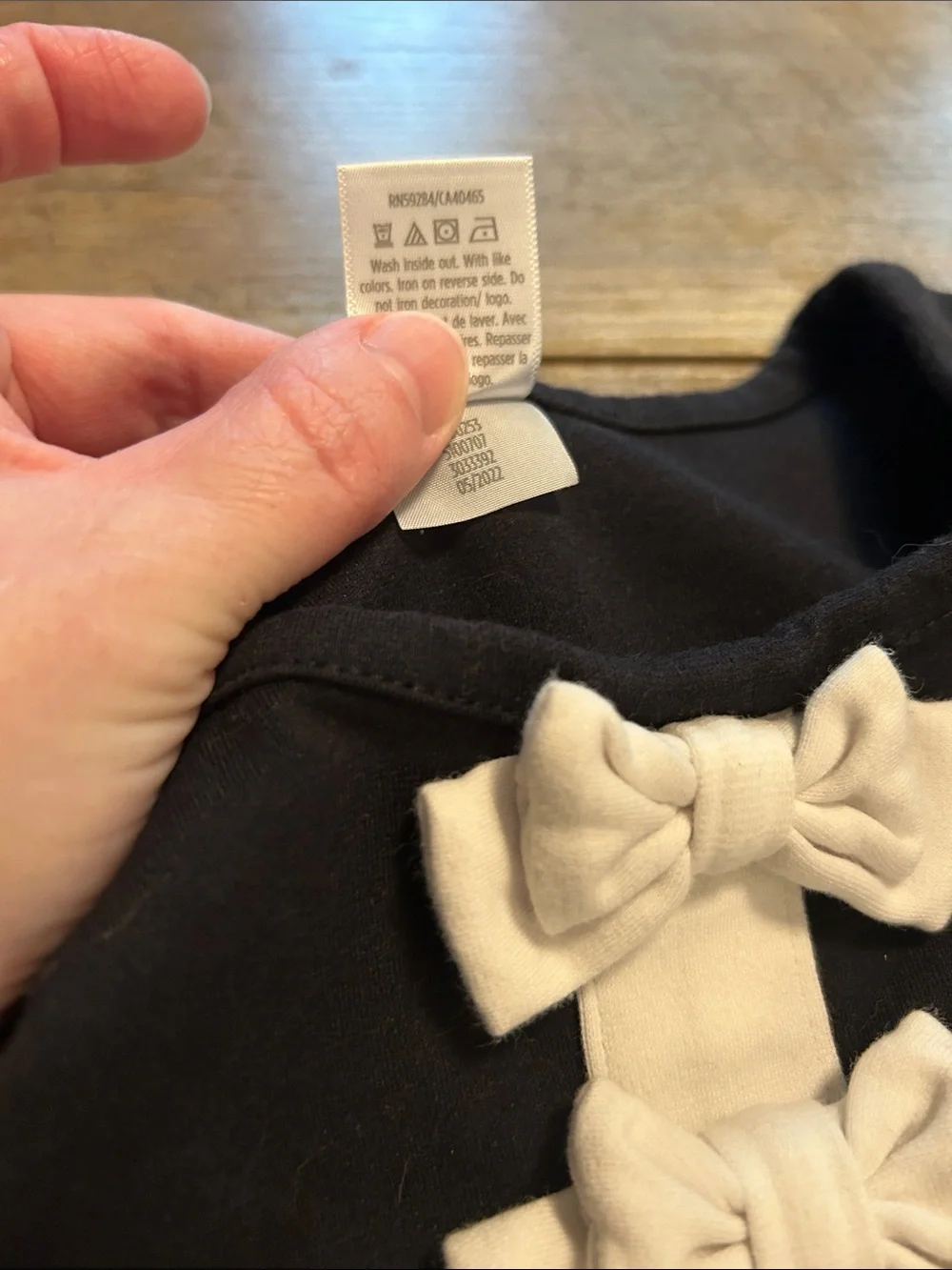 Gymboree Black Dress with Cream Trim and Bow Accents